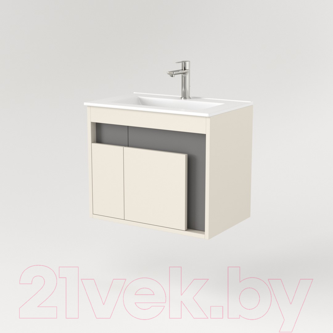Тумба под умывальник Дабер 016 WeltWasser Deilbach 7517-60 / Т16.6W.0.19 (бежевый/серый) — фото 2