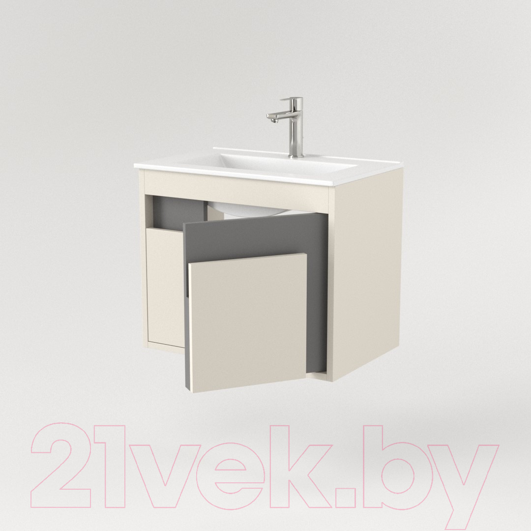 Тумба под умывальник Дабер 016 WeltWasser Deilbach 7517-60 / Т16.6W.0.19 (бежевый/серый) — фото 3