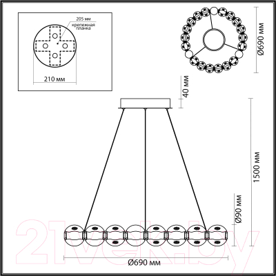 Люстра Odeon Light Crystal 5007/60L