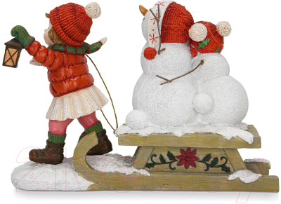 Статуэтка Fissman Девочка со снеговиками на санях 0242