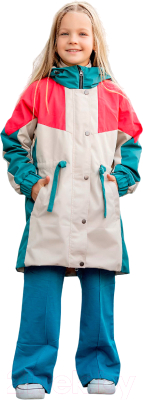 Куртка детская Batik Френсис 530-23в-1 (р-р 128-64, колор блок коралл)