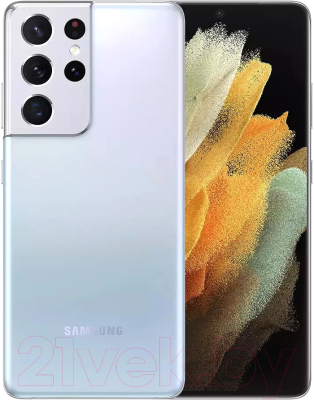 Смартфон Samsung Galaxy S21 Ultra 128GB / 2BSM-G998BZSDSEK восстановлен. Грейд B (серебристый)