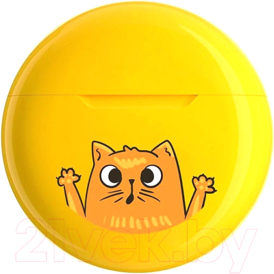 Беспроводные наушники Qumo TWS Vibe Cat ВТ 0100 / Q42363 (желтый)