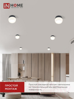 Точечный светильник INhome НПБ DECO-GX53-RL-BL / 4690612046433 (черный)