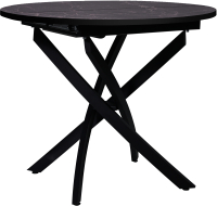 Обеденный стол Мир стульев №31 90x90x30 (мрамор марквина черный/черный муар) - 