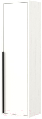 Шкаф-полупенал для ванной Дабер 015 / СТ15.0.0.5Ч (белый древесный/ручка черная)