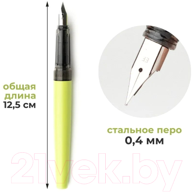 Ручка перьевая Малевичъ С черной тушью и значком / 196435 (зеленая мята)