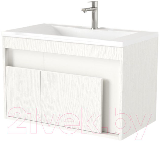 Тумба под умывальник Дабер 016 WeltWasser Deilbach 7517-80 / Т16.8W.0.5_light (с подсветкой, белый древесный)