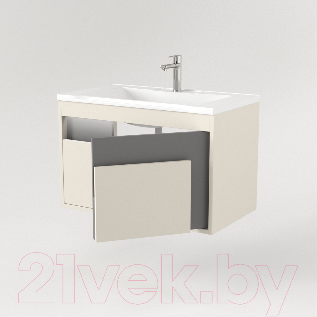 Тумба под умывальник Дабер 016 WeltWasser Deilbach 7517-80 / Т16.8W.0.19_light (с подсветкой, бежевый/серый) — фото 2