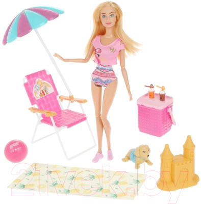 Кукла с аксессуарами Defa Lucy Пляжный отдых / 8475 (розовый)
