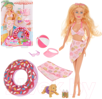 Кукла с аксессуарами Defa Lucy Пляжный отдых / 8473 (розовый)