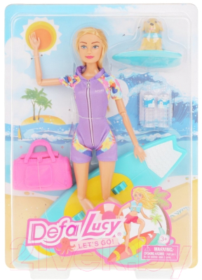 Кукла с аксессуарами Defa Lucy Пляжный отдых / 8471 (фиолетовый)