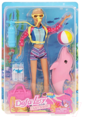 Кукла с аксессуарами Defa Lucy Пляжный отдых / 8472 (розовый)