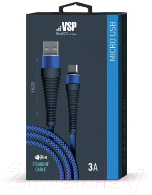 Кабель BoraSCO USB Micro USB / 38501 (темно-синий)