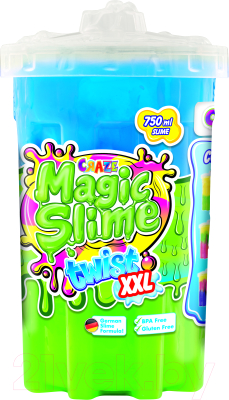 Слайм Craze Magic Slime Разноцветный XXL Кручу-верчу / 34934.C (синий/зеленый)