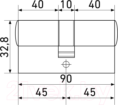 Цилиндровый механизм замка Стандарт Max 90 (45х45) SN перф. ключ/ключ (5 ключей)