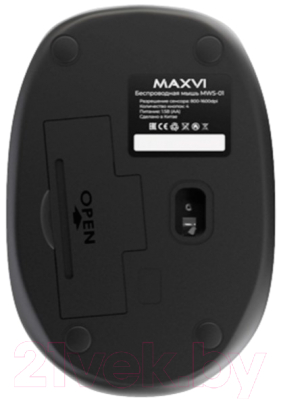 Мышь Maxvi MWS-01 (черный)