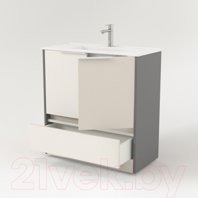Мебель для ванной Дабер 017 WeltWasser Deilbach 7517-80 / Т17.8W.0.19Б (бежевый/серый/ручка белая)