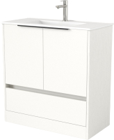 Мебель для ванной Дабер 017 WeltWasser Deilbach 7517-80 / Т17.8W.0.5Ч (белый древесный/ручка черная) - 
