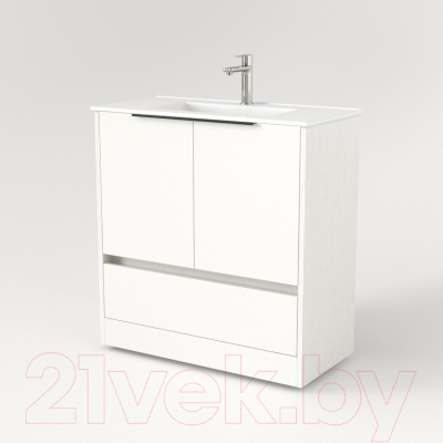 Мебель для ванной Дабер 017 WeltWasser Deilbach 7517-80 / Т17.8W.0.5Ч (белый древесный/ручка черная)