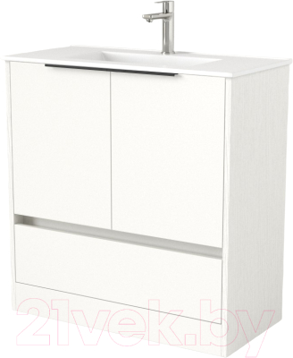 Мебель для ванной Дабер 017 WeltWasser Deilbach 7517-80 / Т17.8W.0.5Ч (белый древесный/ручка черная)