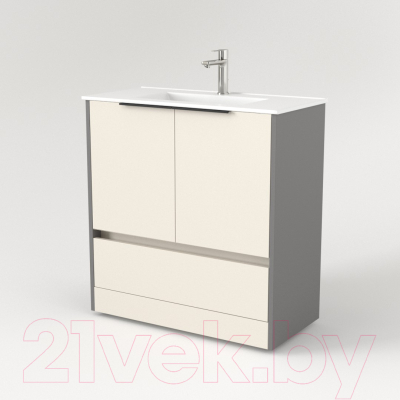 Мебель для ванной Дабер 017 WeltWasser Deilbach 7517-80 / Т17.8W.0.19Ч (бежевый/серый/ручка черная)