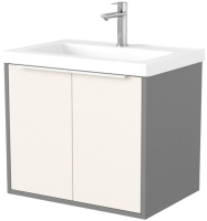 Мебель для ванной Дабер 018 Тобага/Эридан/Артвин 60 / Т18.6Т.0.19Б (бежевый/серый/ручка белая) - 