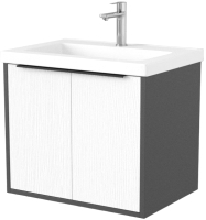 Мебель для ванной Дабер 018 Тобага/Эридан/Артвин 60 / Т18.6Т.0.20Б (белый древесный/серый/белый) - 