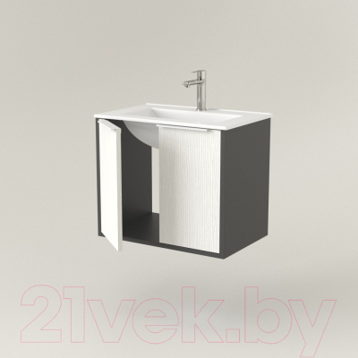 Мебель для ванной Дабер 018 Тобага/Эридан/Артвин 60 / Т18.6Т.0.20Б (белый древесный/серый/белый)