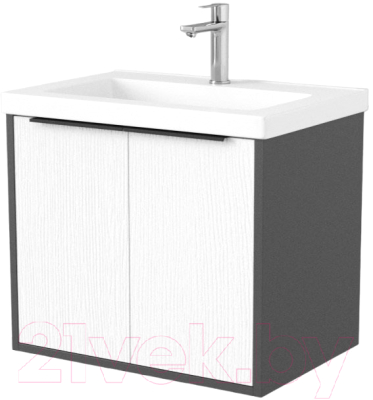 Мебель для ванной Дабер 018 Тобага/Эридан/Артвин 60 / Т18.6Т.0.20Б (белый древесный/серый/белый)