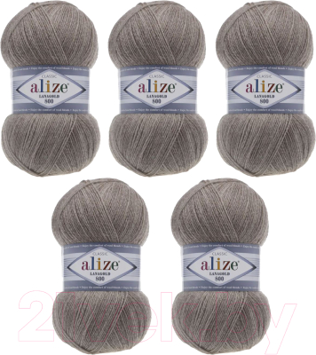 Набор пряжи для вязания Alize Lanagold 800 49% шерсть, 51% акрил / 207 (800м, светло-коричневый, 5 мотков)