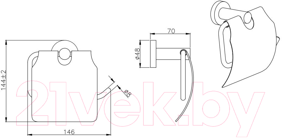 Держатель для туалетной бумаги Aquatek Вега AQ4009CR