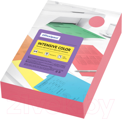 Бумага OfficeSpace Intensive Color A4 / 361620 (500л, красный)