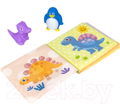 Набор игрушек для ванной Bondibon Книга для купания Динозаврики / ВВ5991 
