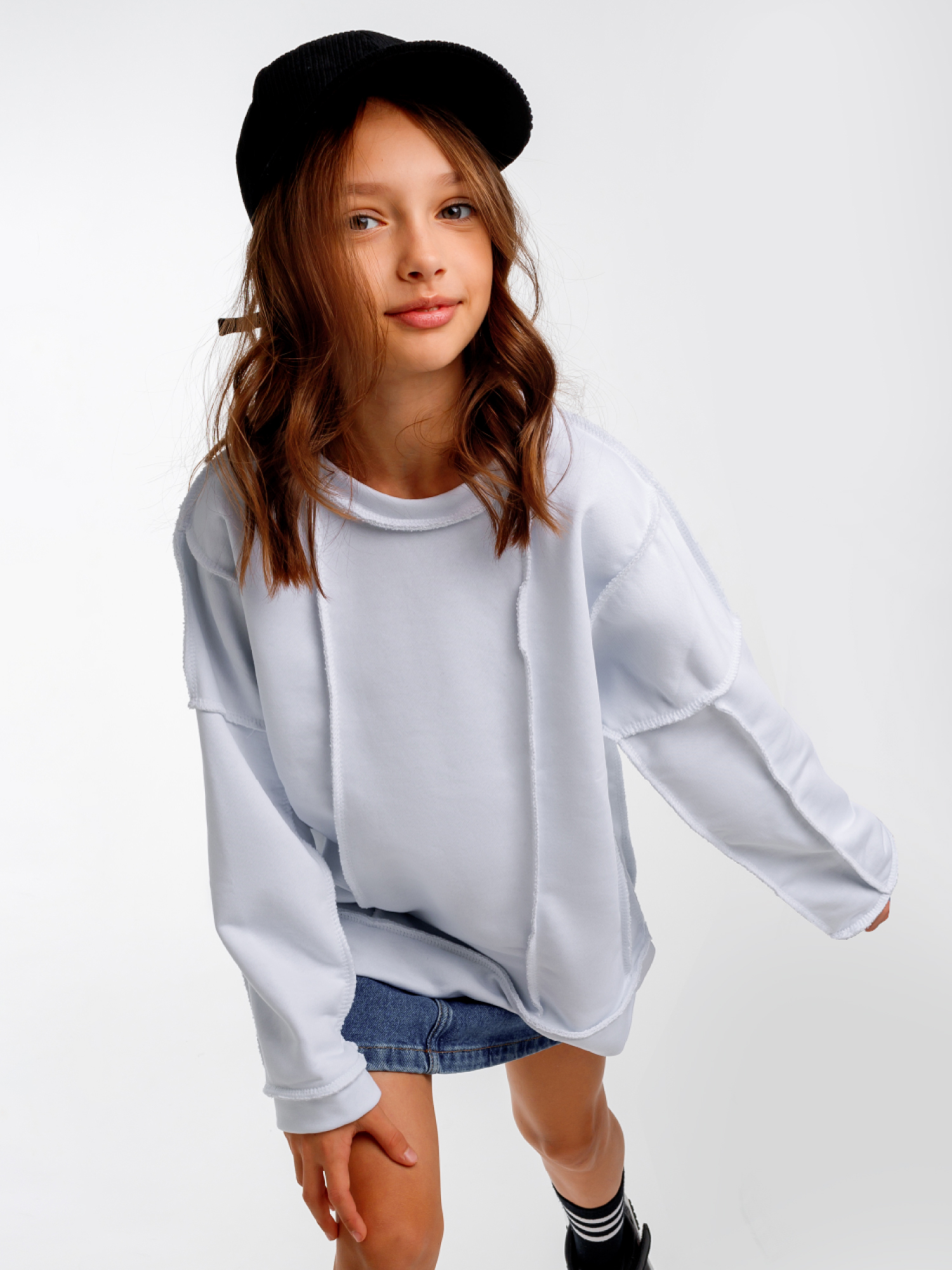 Свитшот детский Amarobaby Bold / AB-OD23-28B/00-134 (белый, р.134) — фото 2
