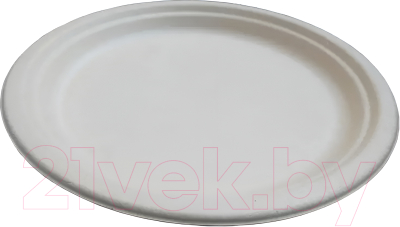 Набор одноразовых тарелок Паксервис Сахарный тростник / 285624 (100шт, белый)
