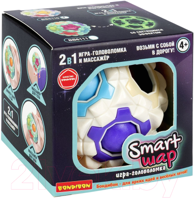 Игра-головоломка Bondibon Smart Шар-массажер / ВВ6110 (белый)