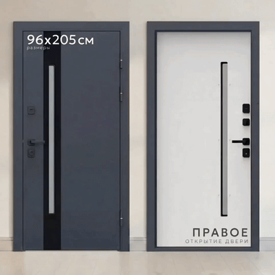 Входная дверь Guard Inox Black 2 96x205 правая