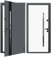 Входная дверь Guard Inox Black 2 96x205 (правая, Ral 7016/экосатин белый) - 