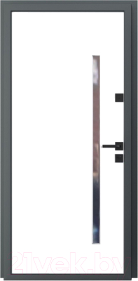 Входная дверь Guard Inox Black 2 96x205 (правая, Ral 7016/экосатин белый)