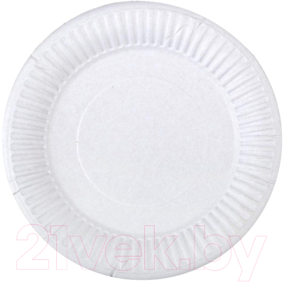 Набор одноразовых тарелок Паксервис Мелованный картон 170мм / 285245 (200шт, белый)