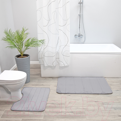 Набор ковриков для ванной и туалета Вилина Велюр / 7173 (серый)