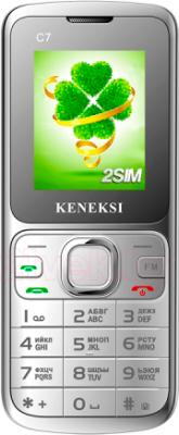 Мобильный телефон Keneksi C7 (серебристый) - вид спереди
