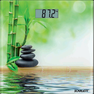 Напольные весы электронные Scarlett SC-BS33E001 (зеленый бамбук) - общий вид