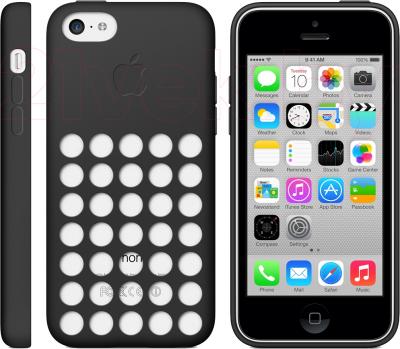 Чехол-накладка Apple Case for iPhone 5c MF040ZM/A (черный) - общий вид