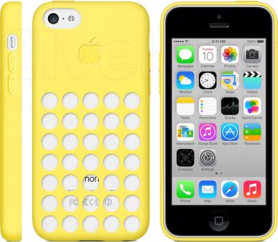 Чехол-накладка Apple Case for iPhone 5c MF038ZM/A (желтый) - общий вид