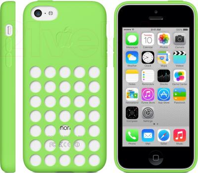 Чехол-накладка Apple Case for iPhone 5c MF037ZM/A (зеленый) - общий вид