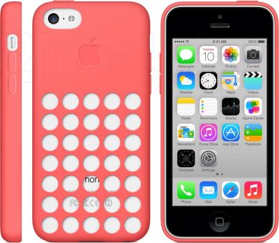 Чехол-накладка Apple Case for iPhone 5c MF036ZM/A (розовый) - общий вид