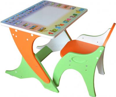 Комплект мебели с детским столом Tech Kids Зима-лето 14-354 (эвкалипт и оранжевый) - общий вид