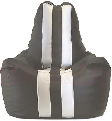Бескаркасное кресло Baggy Спортинг (бело-серое) - общий вид